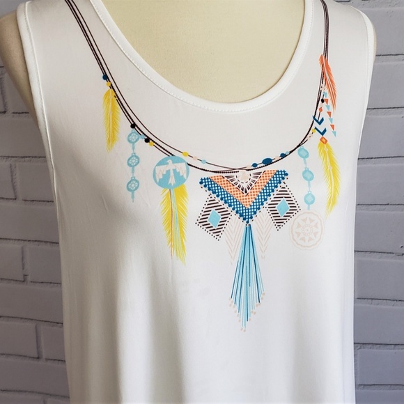LAST 2! NWT Printed Tribal Racerback Beach Coverup - Picture 3 of 4